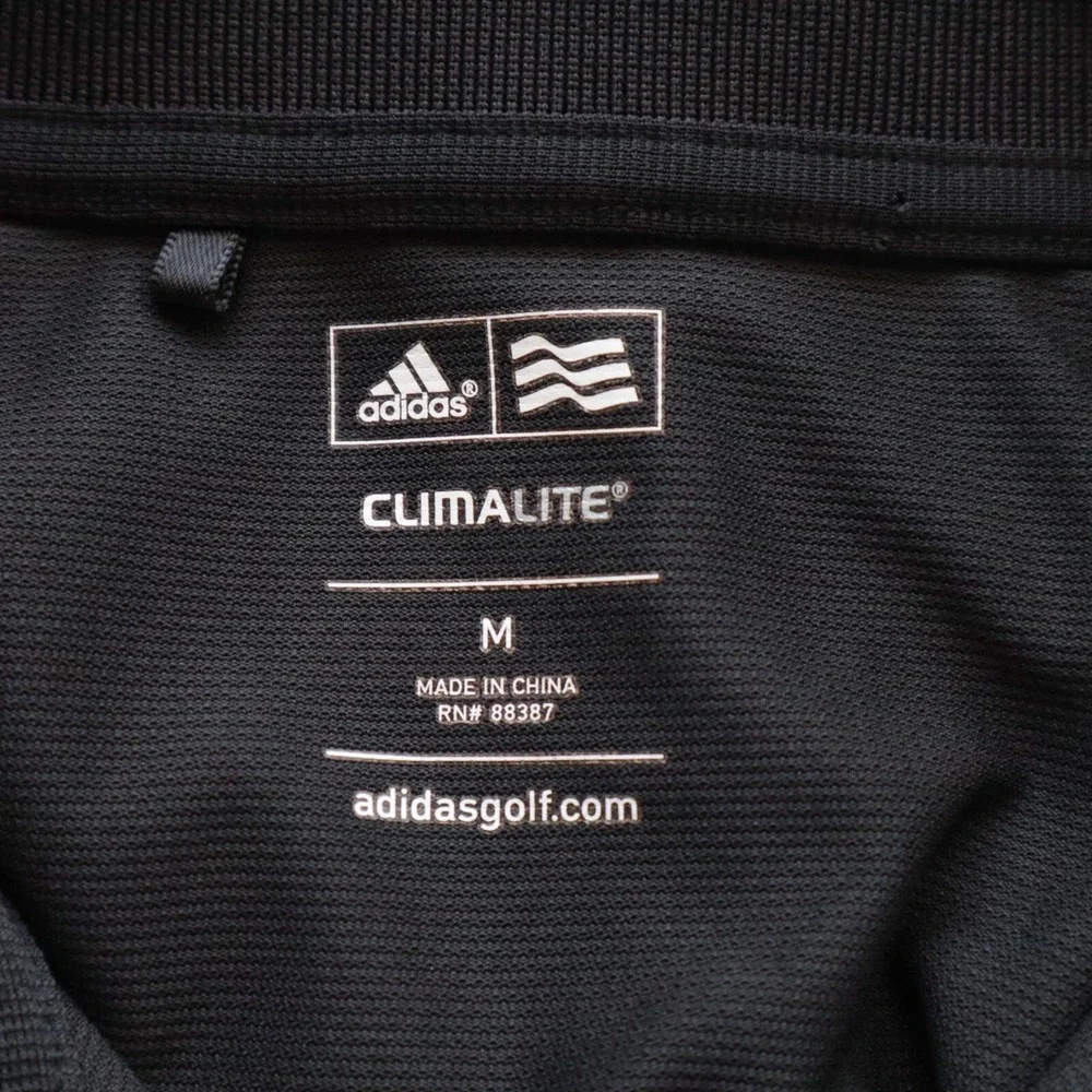 Boston Bruins Polo Shirt Mens Medium Adidas‎ Golf Climalite Black Short Sleeve